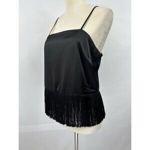 NWT Bailey / 44 Fringe Top Black Small Adjustable Straps